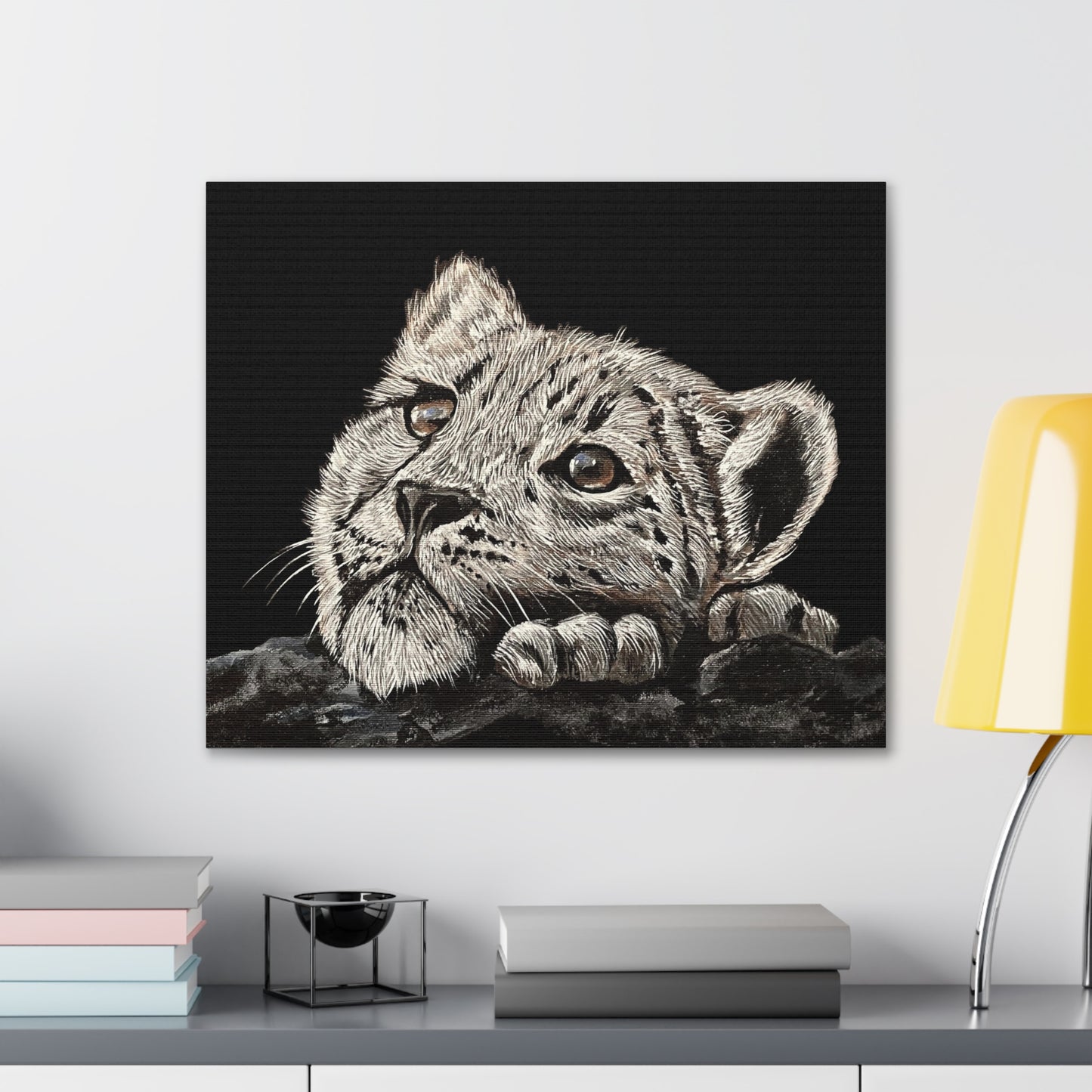 Snow Leopard Cub - Stretched Canvas Print