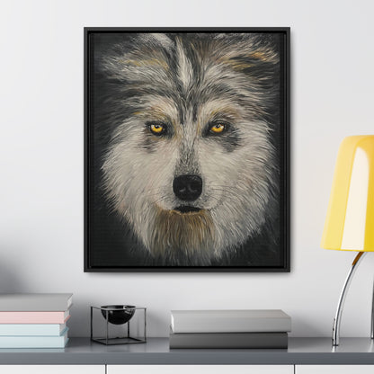 Wolf - Gallery Canvas Wrap with Real Wood Vertical Frame