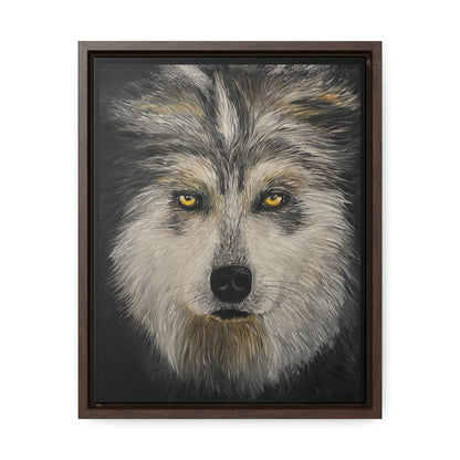 Wolf - Gallery Canvas Wrap with Real Wood Vertical Frame