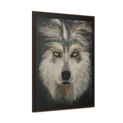 Wolf - Gallery Canvas Wrap with Real Wood Vertical Frame