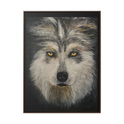 Wolf - Gallery Canvas Wrap with Real Wood Vertical Frame