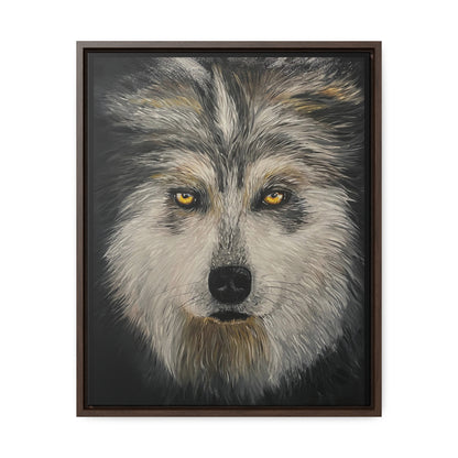 Wolf - Gallery Canvas Wrap with Real Wood Vertical Frame