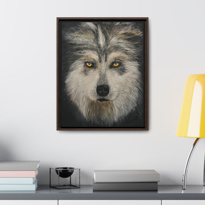 Wolf - Gallery Canvas Wrap with Real Wood Vertical Frame